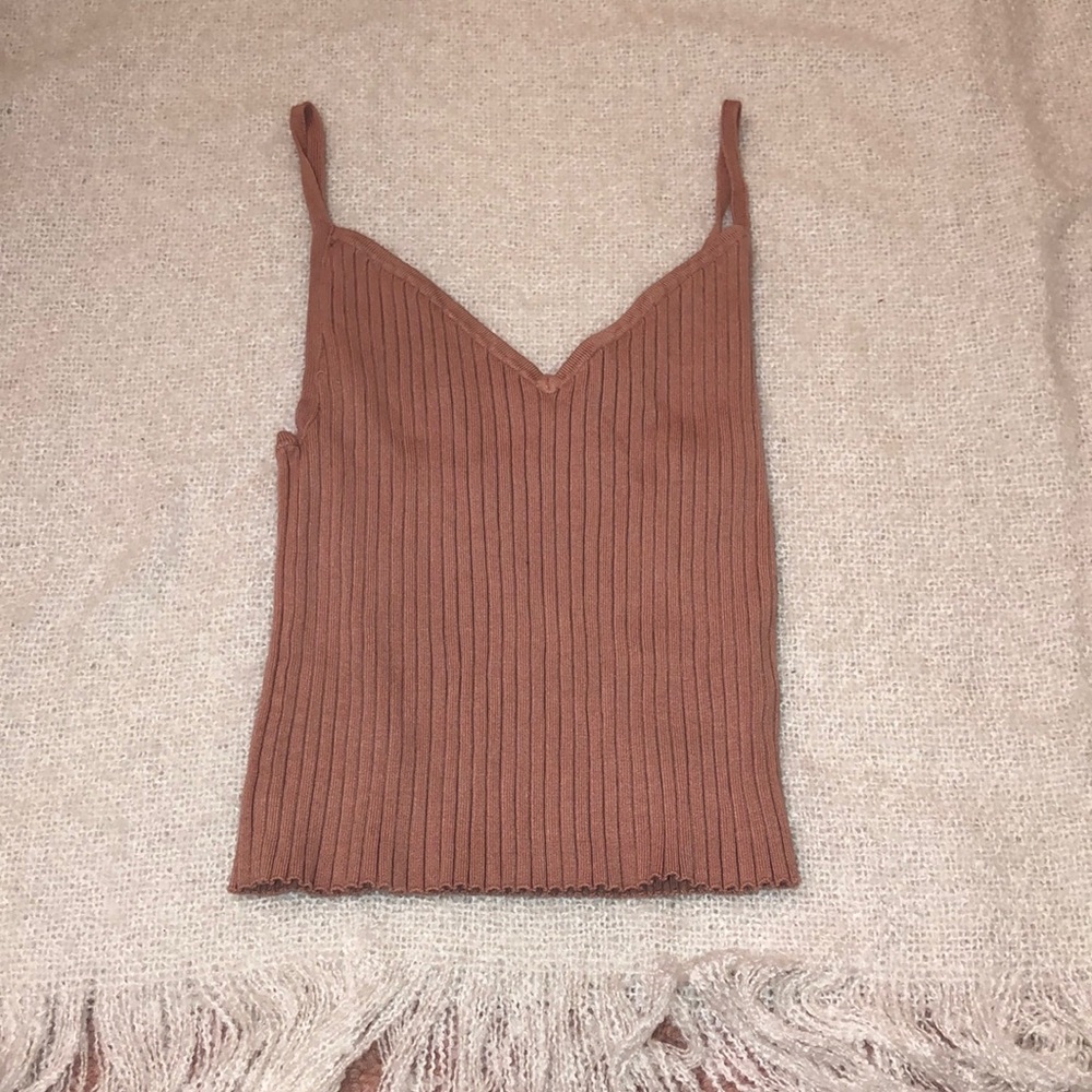Kendall & Kylie Pink Ribbed Tank